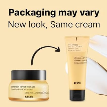 COSRX Full Fit Propolis Light Cream, 2.19 Fl.oz / 65ml, Propolis 64.5%, Hydrating Daily Day and Night Moisturiser, Korean Skin Care, Stocking Stuffers, Holiday Gifts, Gifts For Women