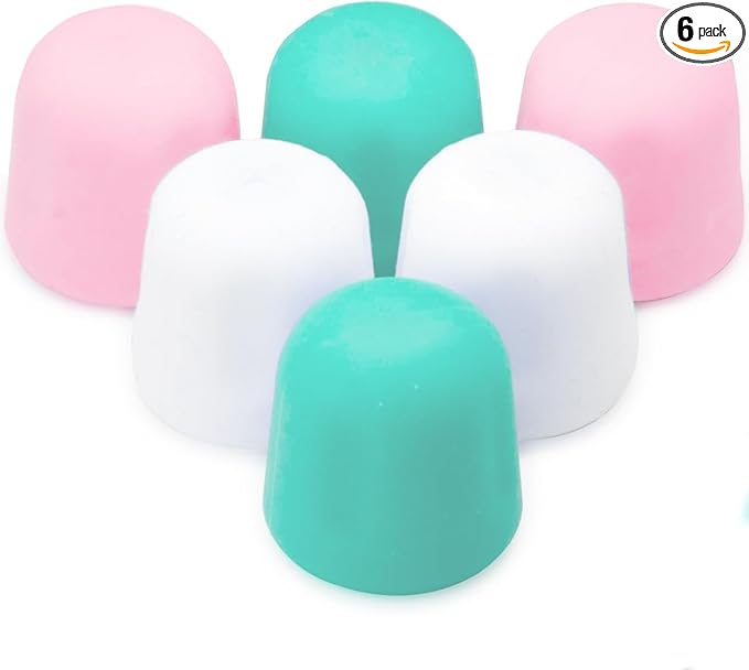 Self Closing Toothpaste Caps 6-Pack by Tilcare - No Waste Cap Dispensers for Adult and Kids Bathroom - Mess-Free Toothpaste Lids - Easy to Use, Food Grade Silicone and BPA-Free Toppers