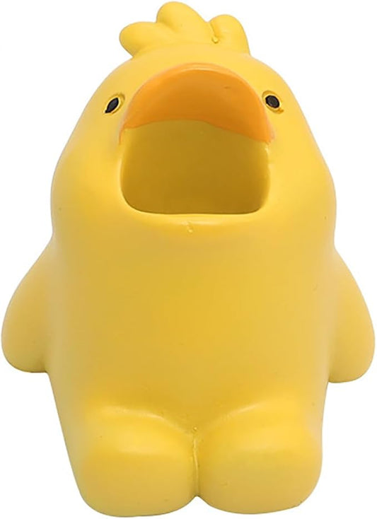 Cartoon Animal Toothbrush Holder Stand - Adorable Bathroom Organizer with Animal-Shaped Base, Cute Toothbrush Storage for Kids & Family, Drip-Free Countertop/Sink Organizer for Bathroom Decor (yellow)