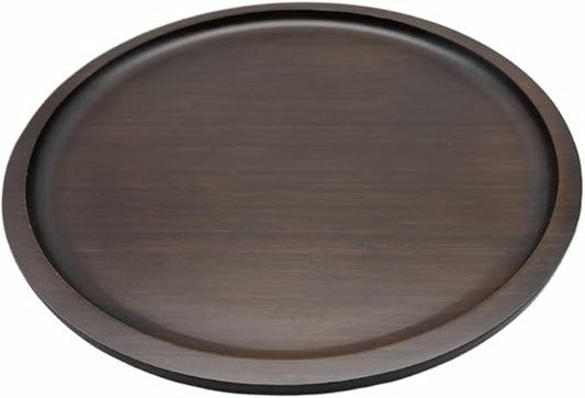 Wood Vanity Tray, Bathroom Counter Solid Walnut Organizer, Toilet Tank Top Wooden Serving Plate for Dinner Tea Coffee (Natural Walnut Color, 9.8 x 9.8 inch)