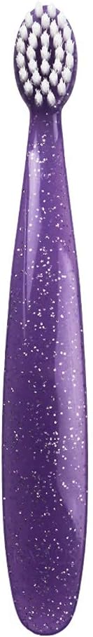 RADIUS Totz Toothbrush Extra Soft Brush BPA Free & ADA Accepted Designed for Delicate Teeth & Gums for Children 18 Months & Up - Magenta Sparkle - Pack of 1