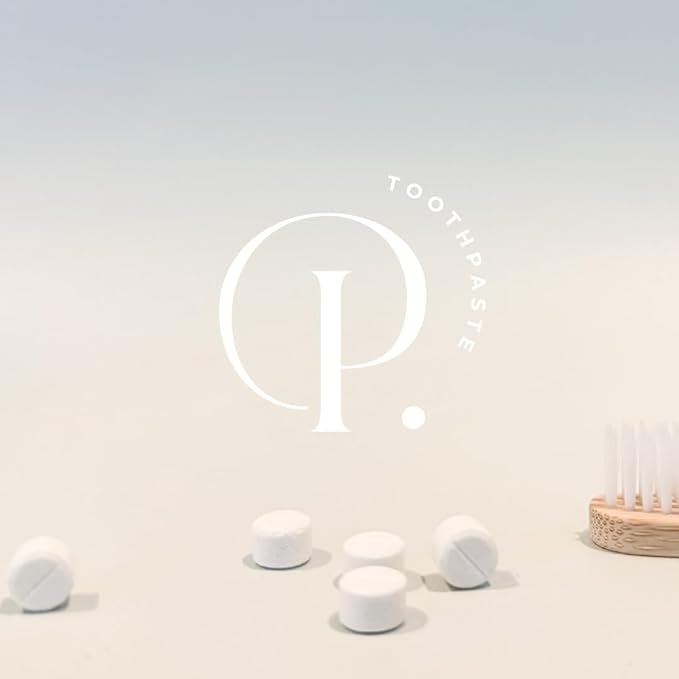 Pearl Fluoride Mint Toothpaste Tablets | Dentist Developed | Natural Whitening | Sensitivity Relief | TSA Approved | Plastic-Free | Reusable Packaging (62 Tablets)