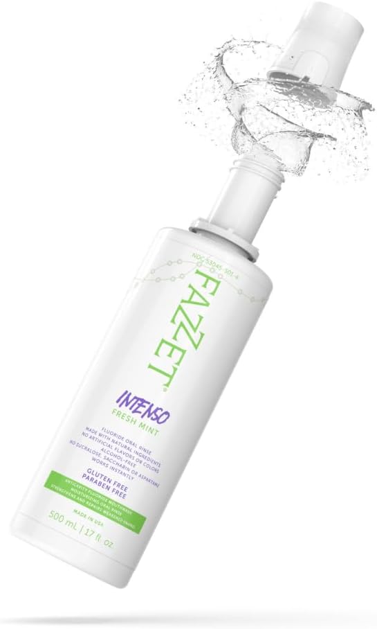 Intenso Fluoride Oral Rinse – Soothe Tonsils, Combat Bad Breath – Alcohol, Gluten, and Paraben Free Mouthwash – Fresh Mint Flavor