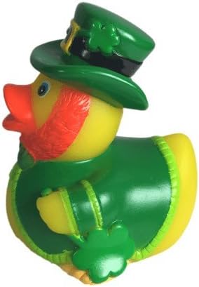 3" Rubber Duck [Sealed Hole, Floats Upright] - Baby Safe Bathtub Bathing Toy - Leprechaun Rubber Duck