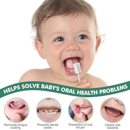 104Pcs Baby Tongue Cleaner, Disposable Baby Toothbrush Oral Cleaner, Infant Gum and Tooth Cleaning Stick for Newborns, Toddler Mouth Cleaner