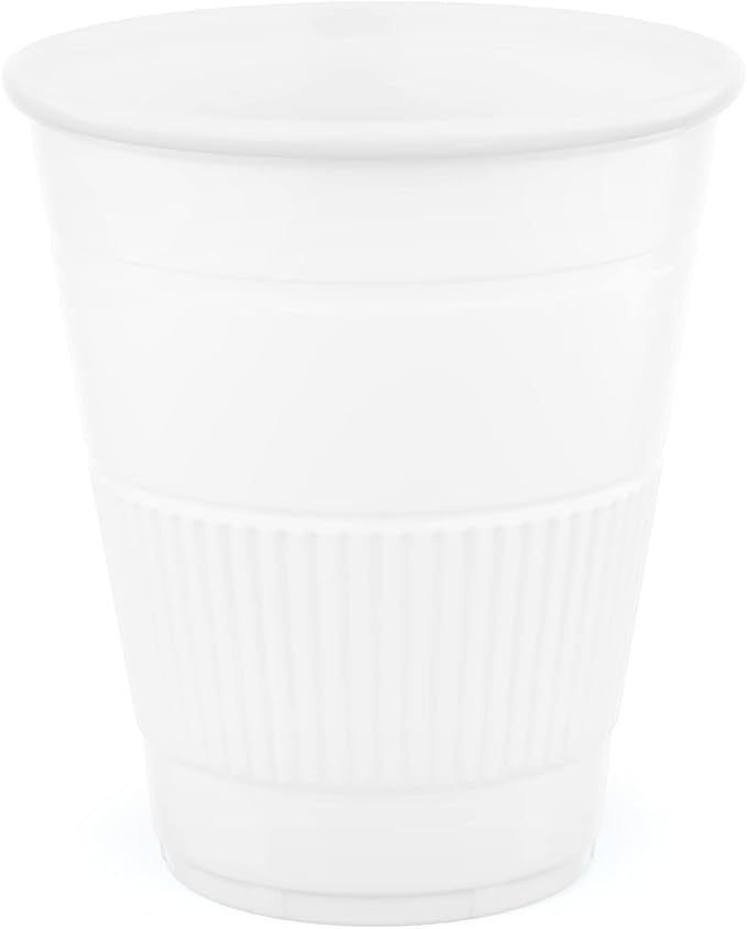 5 oz Plastic Disposable Cups, 50 Pack, White, Multi-Use Mini Cups for Bathroom, Medicine, Rinsing, Mouthwash, Party, Dental, Kids
