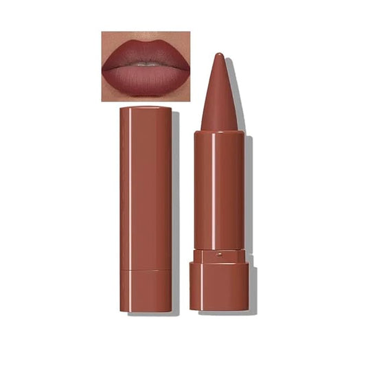 2-in-1 Gradient Dark Red Lip Liner & Lipstick, Waterproof Long Lasting Matte Lip Liner Pencil, Makeup Smudge proof lip liner with Cone Tip (02#-Smokey Rose)