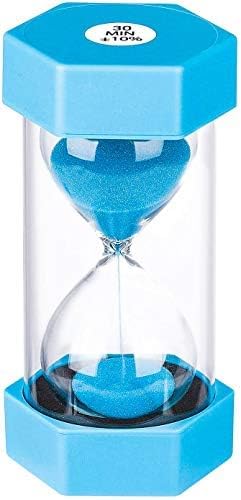 SuLiao Sand Timer 30 Minute Hourglass: Plastic Sand Clock 30 Minutes, Extra Blue Reloj De Arena, Unity Hour Glass Colorful Sandglass for Kids, Games, Classroom, Kitchen, Decoration
