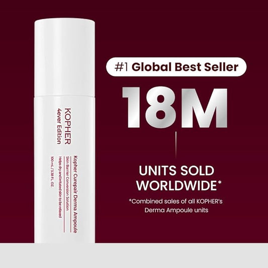 Kopher Curepair Derma Ampoule Mist [4ever Edition] with 10GF Skin Renewal & Brightening Ampoule for Sensitive Skin - Reduces Wrinkles, Improves Skin Tone, Korean Skincare (3.38 fl.oz.)