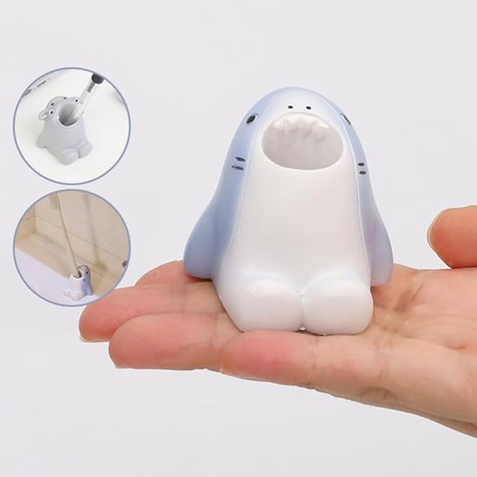 Cute Animal Toothbrush Holder - Resin Bathroom & Desktop Organizer for Brushes Pens Makeup Tools | Multi-Functional Storage Box with Non-Slip Base, Space-Saving Office Home Decor Pack of 4