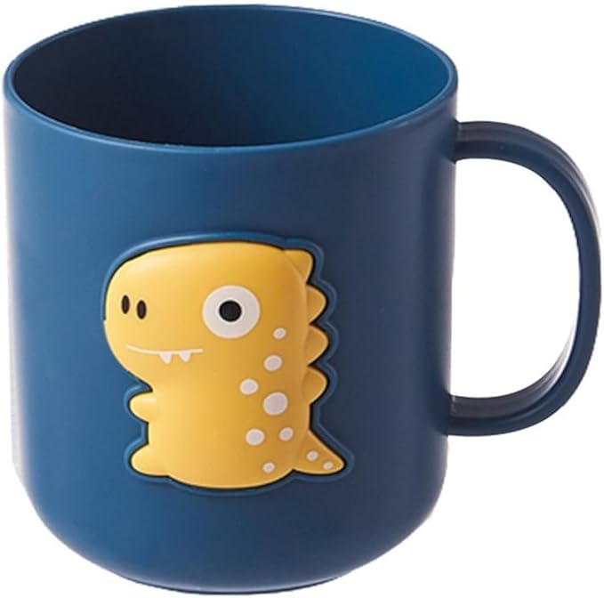 Cute Dinosaur Toothbrush Cup,Plastic Mouthwash Cup Portable Drinking Cup,Multipurpose Durable Toothbrush Holder for Bathroom Kitchen(Dark Blue)