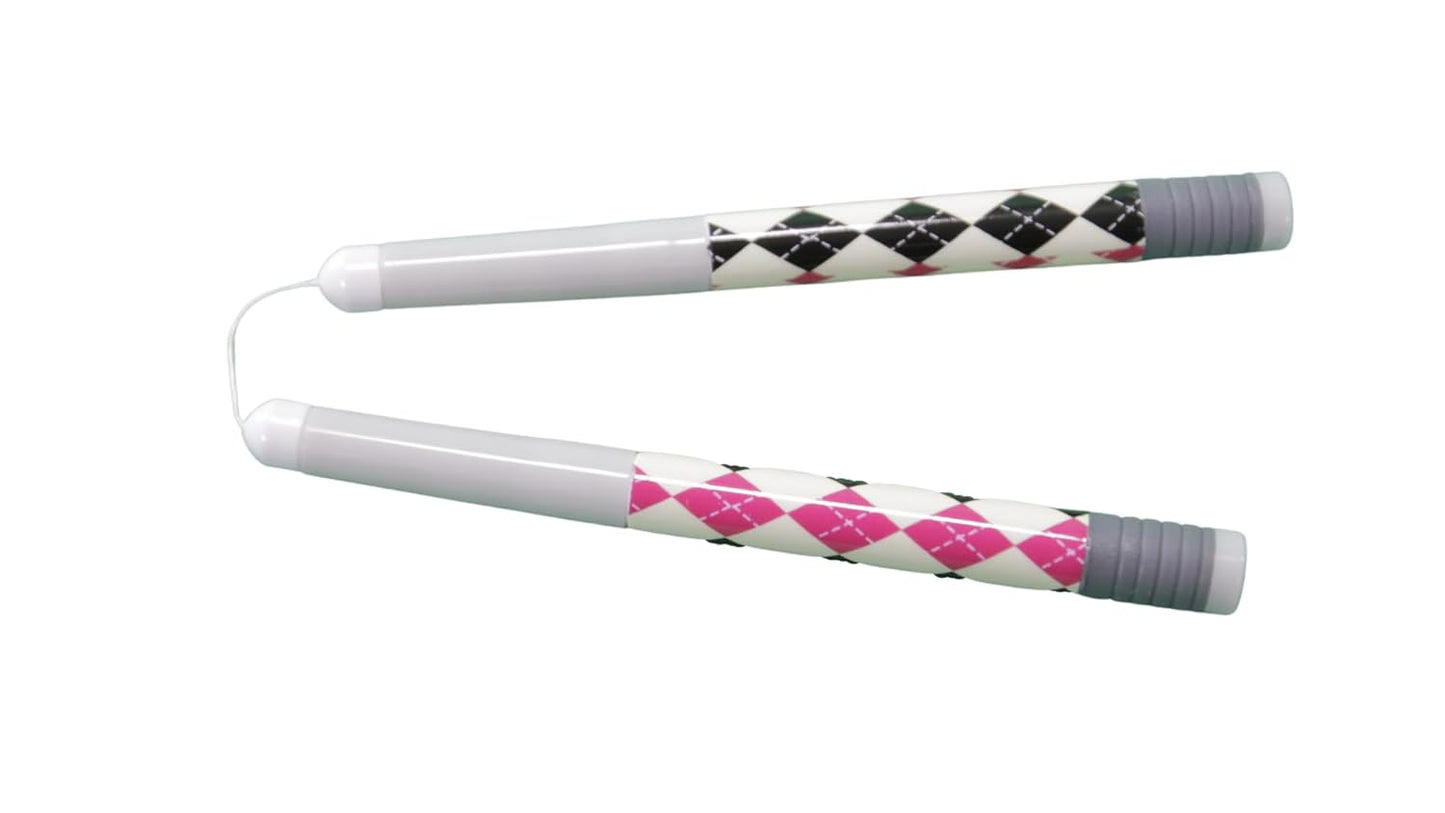 GumChucks Orthodontic Flossers Dental Floss - Floss for Braces - Brace Floss Picks - Gum Flossing Picks - Ortho Dental Flossers (Pink Argyle - Candy)