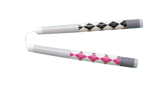 GumChucks Orthodontic Flossers Dental Floss - Floss for Braces - Brace Floss Picks - Gum Flossing Picks - Ortho Dental Flossers (Pink Argyle - Candy)