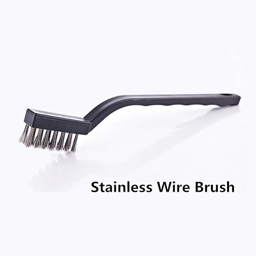 9PCS MINI Wire Brushes, Stainless Steel Brush Set, Curved Handle Scratch Toothbrush, Cleaning Welding Slag and Rust