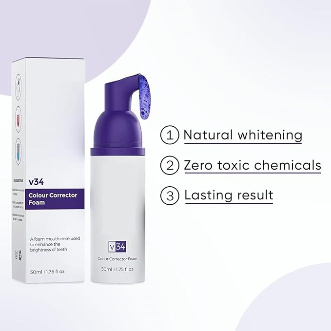 Violet Whitening Foam 50ml – Bright White Teeth with Color-Correcting Toothpaste