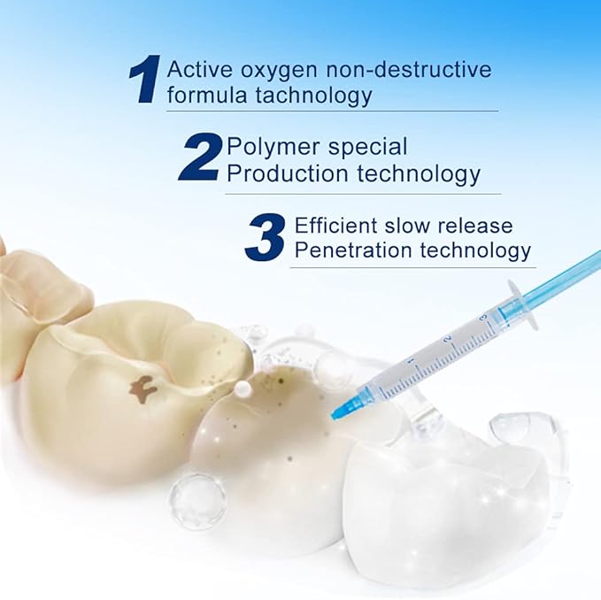 20pcs 3ml Teeth Whitening Gel Syringes, Refills 35% CP Bleaching Gel Kit Tooth Whitener Gel for Home Use