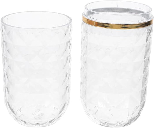 CLISPEED Travel Toothbrush Cup, Portable Toothbrush Holder with Cover for Bathroom Camping Hotel School Business Trip