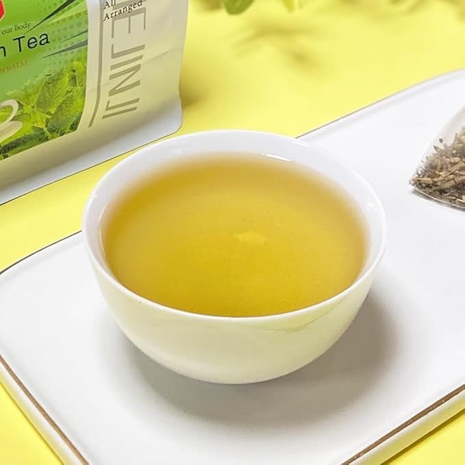 XIEJINJI Lemon Balm Tea, 2.2g X 40 Count, 100% Pure Natural Lemon Balm, Calming and Digestion Support, Eco-Conscious Tea Bags, Non-GMO, Caffeine Free