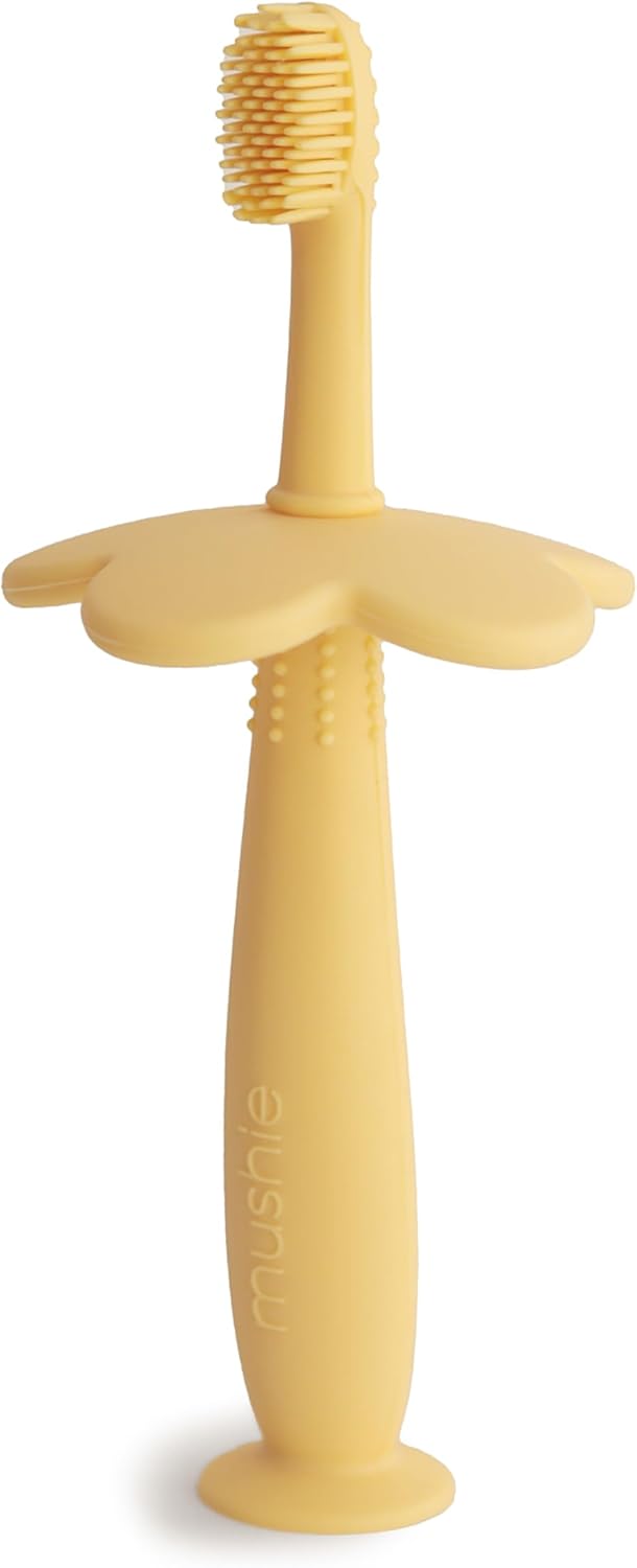 mushie Flower Toddler Training Toothbrush (Daffodil)