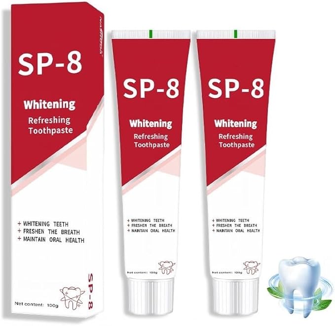 2Pcs SP8 Toothpaste,SP-8 Probiotic Whitening Toothpaste，Ultra Whitening,Provides Total Protection for Gums