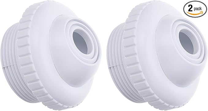 2 Pieces Pool Jet Nozzles, 1/2" Directional Flow Eyeball Inlet Jet, Swimming Pool Return Jet Replacement Parts Fittings Spa with 1-1/2 Inch MIP Thread Pool Accessories for Cleaning White 0.5"