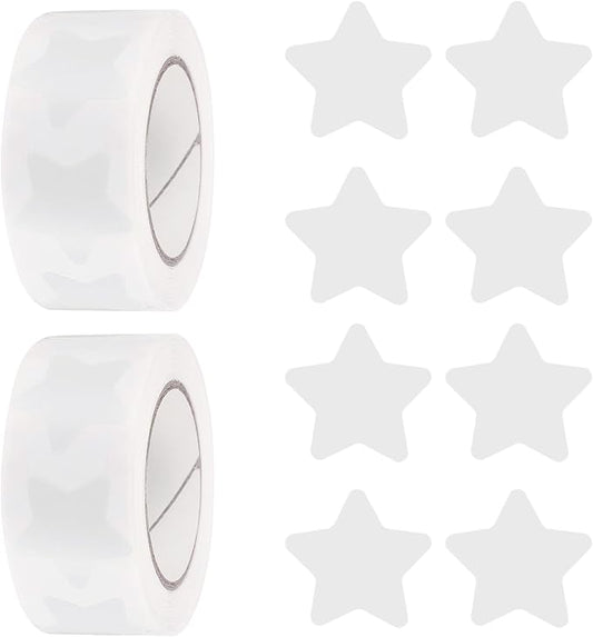 PATIKIL Star Stickers Roll 1 Inch(25mm), 1000pcs Reusable Self-Adhesive Star Labels for Reward Behavior Chart Teachers Business Decorating Wedding DIY Crafts, White