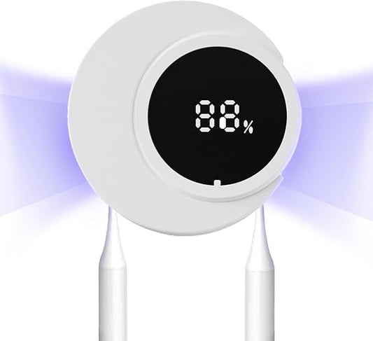 Smart Toothbrush Holder, UV Toothbrush Holders Wall Mounted, Electric Toothbrush Holder for Bathroom, LED Automatic Sensing Toothbrush Cleaner for Home and Travel (White)