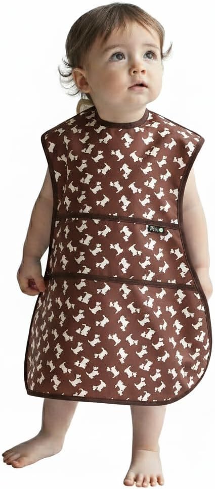 Full Coverage Waterproof Feeding Bib for Toddlers – Extra Long Apron Bib for Mealtime, Self-Feeding, High Chairn