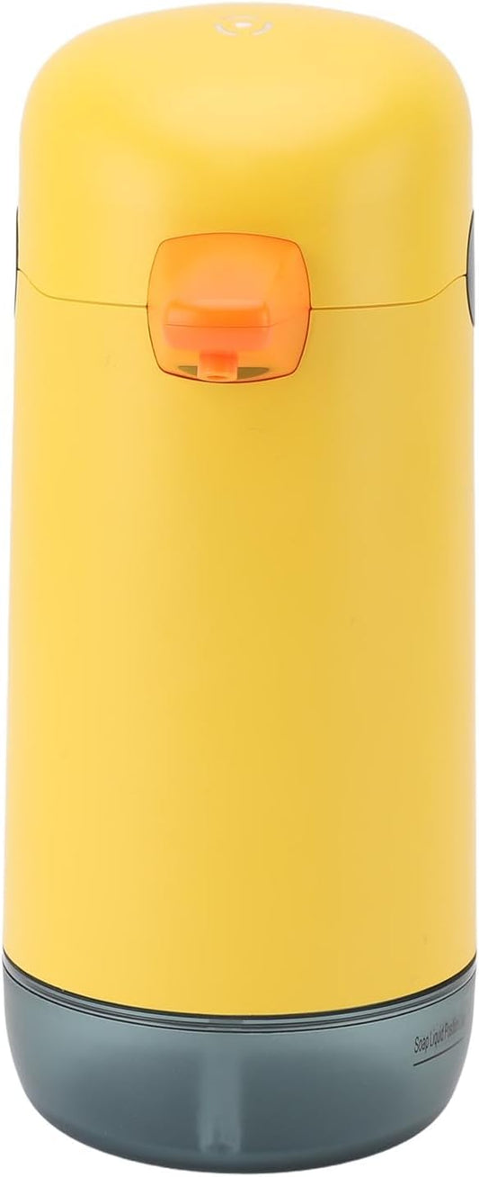 Automatic Soap Dispenser Yellow Duck Cute Touchless Visual Liquid Level Battery Powered Smart Sensor Foam Dispenser for Kids Bathroom ABS Material
