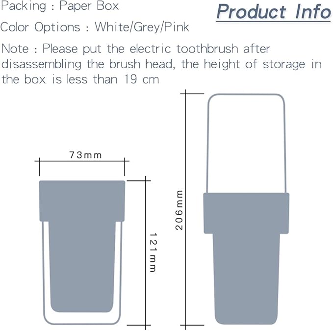 Portable Travel Toothbrush Case, Covered Toothbrush Cup Holders, Toothbrush and Toothpaste Travel Case, Toothbrush Storage Organizer Container for Traveling Bathroom(Grey)