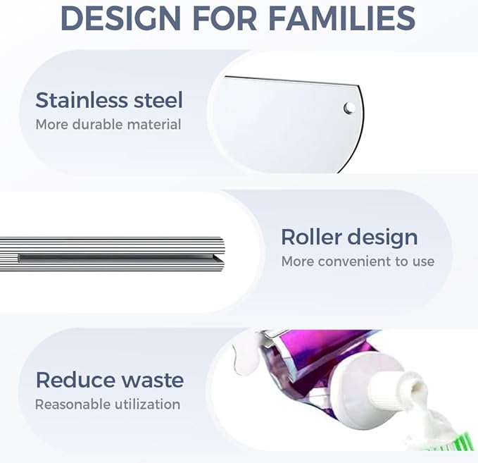 Toothpaste Squeezer, Metal Tube Squeezer Key Stainless Steel Toothpaste Roller Tube Wringer for Paint, Cream, Cosmetic and Hair Dye (6 PCS)