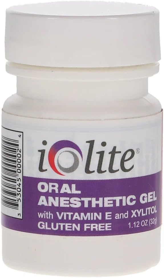IOLITE Oral Topical Gel with Xylitol and Vitamin E - Gluten Free - Relief for Canker Soars and Dental Pains (1oz, Grape)