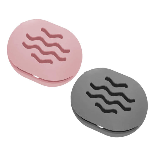 2PCS Makeup Sponge Holder Beauty Blender Bolder Makeup Sponge Case Breathable Make Up Sponge Case Essentials Suitable for Business or Travel（Pink+Gery）