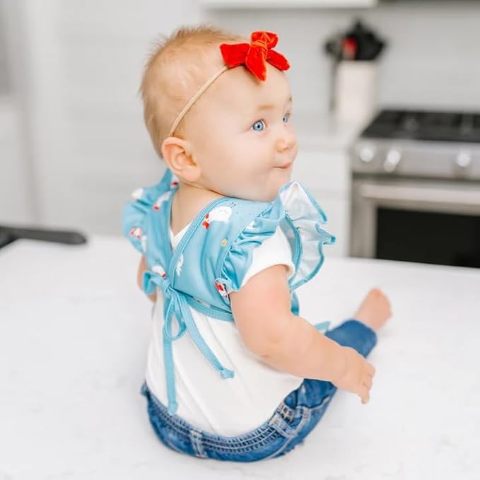 BapronBaby Flutter Little Chickies Bapron - No Neck Tie Safer Bib for Baby & Toddler - Soft Waterproof Stain Resistant - Machine Washable - Sz Preschool 3-5yrs