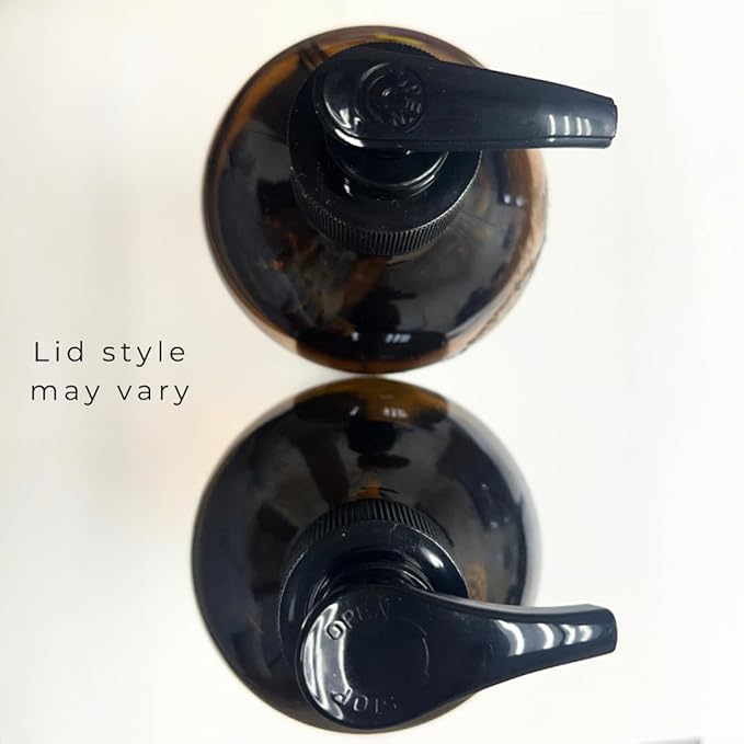 River Birch Lemon Scented Natural Hand Soap - Handmade Soap - Moisturizing Hand Wash with Amber Glass Dispenser - Luxury Scented Hydrating Hand Soap - Vegan and Non-Toxic - 16 Fl Oz