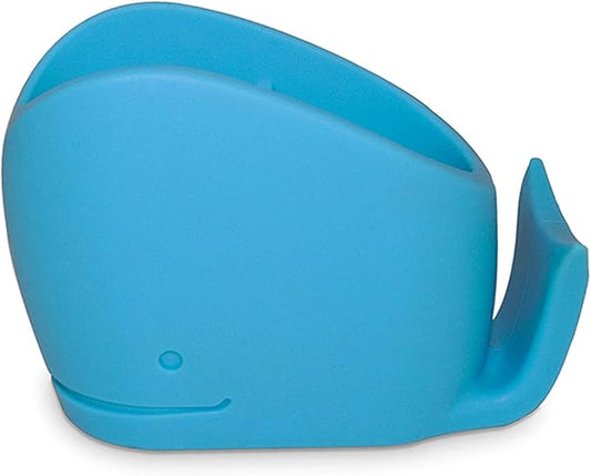 Kids Toothbrush Holder, Cute Whale Toothbrush Holder for Kids, Silicone Animals Toothpaste Holder Organazer for Children Blue