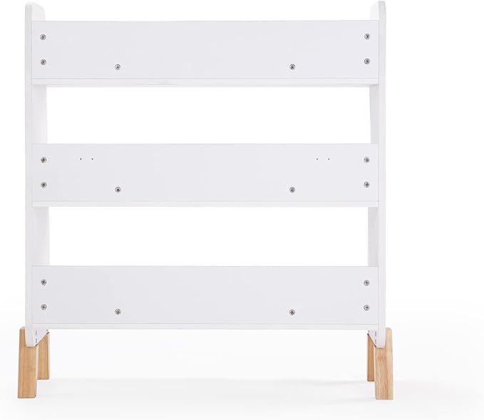 dadada Muse Toddler Bookshelf, 3-Tier 30" Modern Storage Display, White/Natural