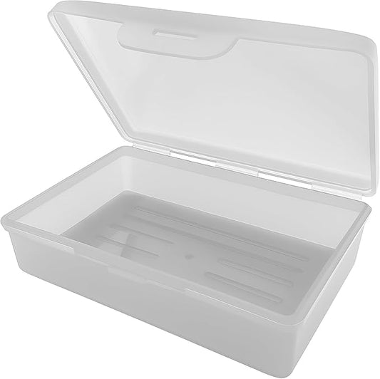 Travel Soap Box with lid - Clear White - Perfect for Traveling, Gym, or Storage. Made in The USA.