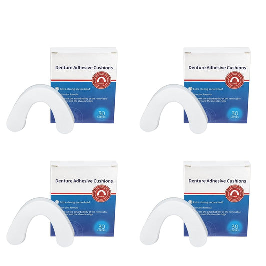 Generic Zinc Free Long-Lasting Denture Adhesive Cushion, 120 Pads (4 Pack) - Silicone Pads for Secure Hold and Food Seal - Lower