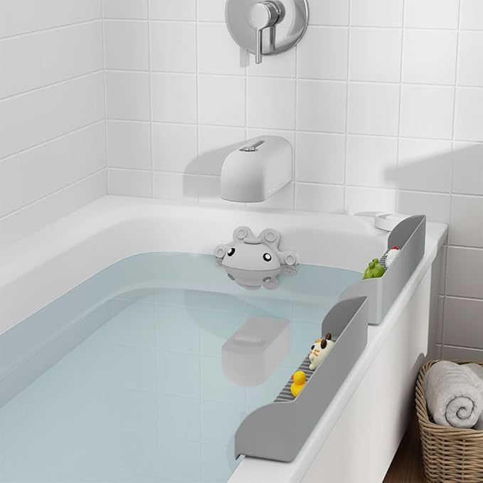 Bathtub Faucet Cover, Soft Silicone Bath Faucet Cover for Kids, Bath Spout Cover for Tub, Faucet Cover for Bathtub Safety, Toddler Bath Tub Water Spout Cover, Universal Fit (Grey)