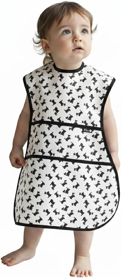 Full Coverage Waterproof Feeding Bib for Toddlers – Extra Long Apron Bib for Mealtime, Self-Feeding, High Chairn