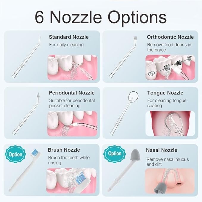 Cordless Water Flosser Oral Irrigator, 10oz Tank 4 Modes 1800 Pulses/Min IPX7 Waterproof, for Braces Care & Sensitive Gums, 4 Jet Tips Type-C Charging (Black)