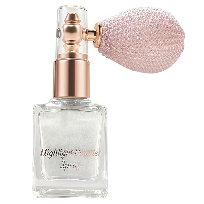 Pearl White Highlighter Spray, Professional Shiny Glitter Spray for Eyeshadow Face and Body Luminizers, Loose Shimmer Powder Makeup Mist for Women Kid Rave Outfits Festival Accessories