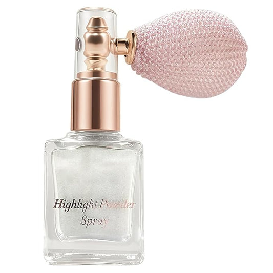 Pearl White Highlighter Spray, Professional Shiny Glitter Spray for Eyeshadow Face and Body Luminizers, Loose Shimmer Powder Makeup Mist for Women Kid Rave Outfits Festival Accessories