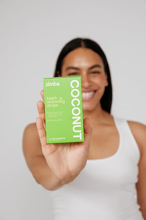 Zimba Teeth Whitening Strips 3-Pack Bundle (Mint, Spearmint, Coconut) | Vegan Whitening Strip Enamel Safe Teeth Whitening Hydrogen Peroxide Teeth Whitener for Coffee, Wine, Tobacco, and Other Stains