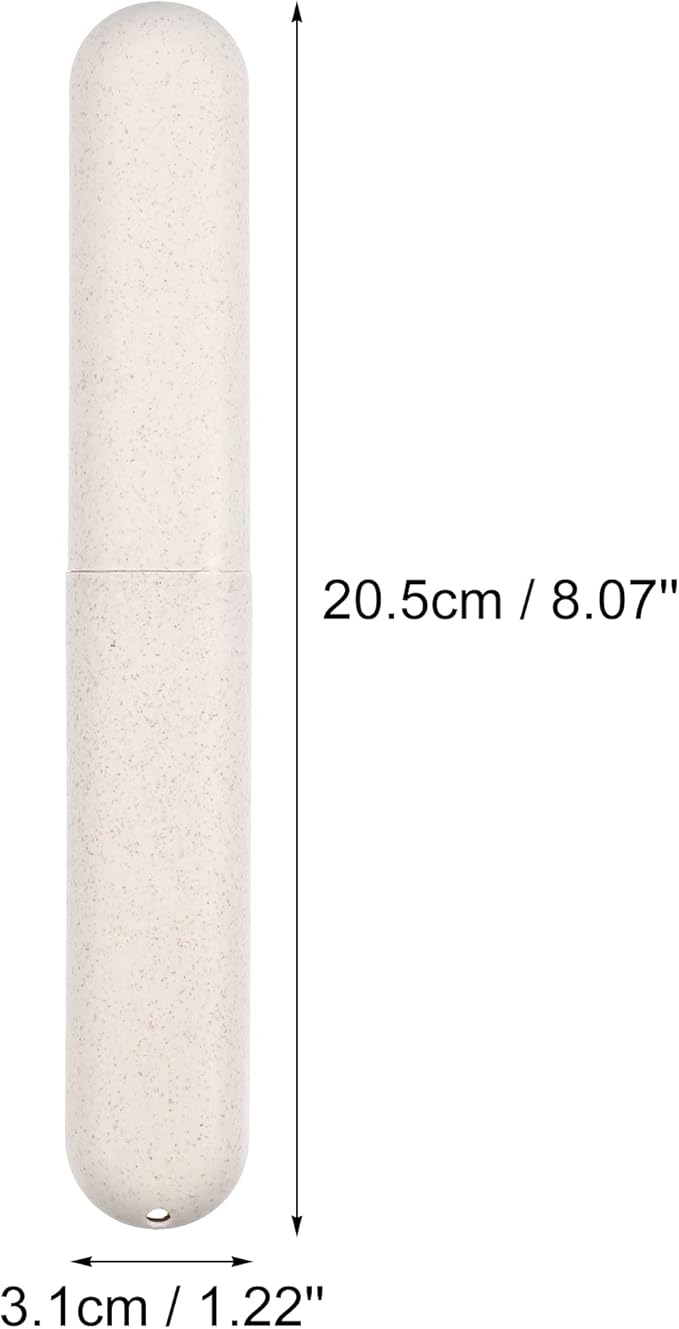 VOCOSTE 2pcs, Traveling Toothbrush Holders Case, PP Toothbrush Case for Travel Business, Green, Beige, 8.07''x1.22''x0.83''