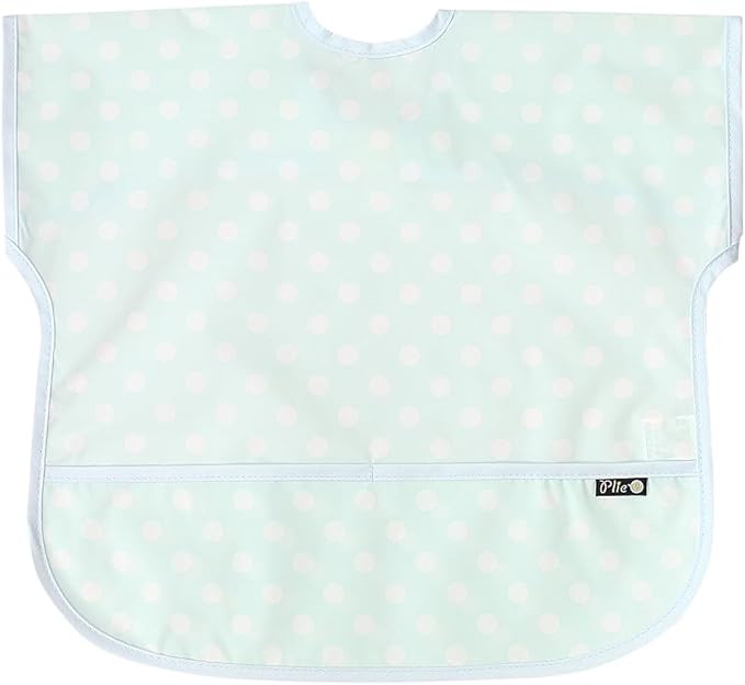 Short Sleeve Waterproof Bib for Toddlers – Easy Clean Feeding Apron for Mealtime, Daycare, Self-Feeding, Lightweight