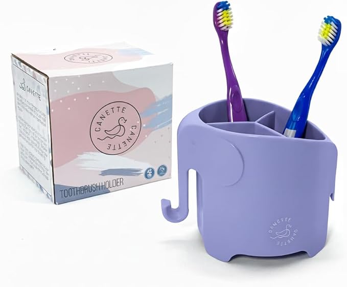 Cute Elephant Toothbrush & Pencil Holder – Fun Bathroom & Desk Organizer for Kids & Adults (Purple)
