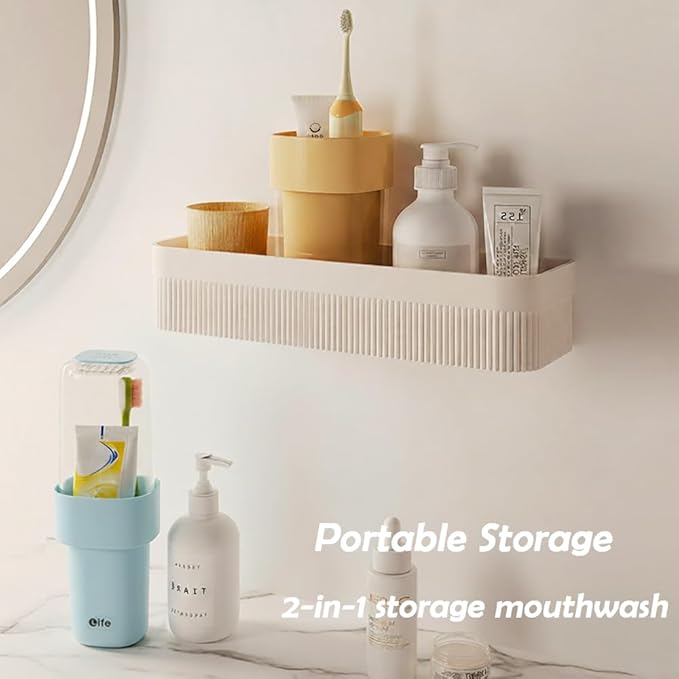 Travel Toothbrush Holder, Covered Toothbrush Cup Holders, Toothbrush and Toothpaste Travel Case, Toothbrush Storage Organizer Container for Traveling Bathroom (Yellow)