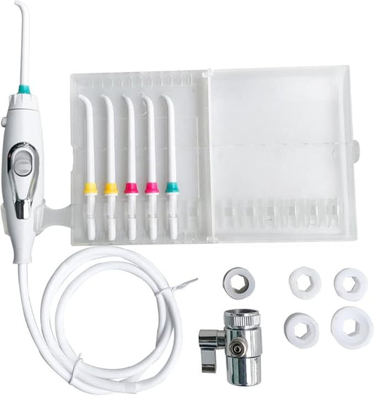 Water Flosser for Family Use, Oral Irrigator Non-Electric Safety Adjustable Faucet & Shower Spa, Water Pressure Dental Oral Care Tooth Cleaning.